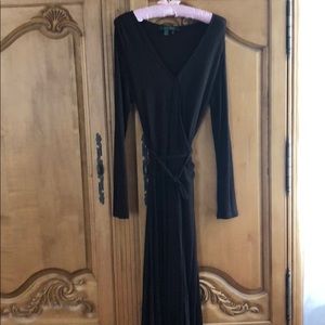 Ralph Lauren dark brown midi dress.